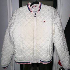 Tommy Hilfiger Vintage Women's Full Zip Lightweight Jacket w/ Quilted Panels